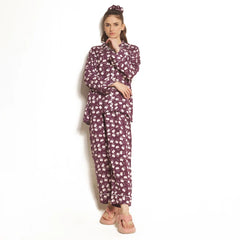 Silk Secret Dusky Petals Linen Pajama Suit