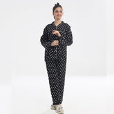 Silk Secret Linen Pajama Suit with Scrunchie - Garnet Glow