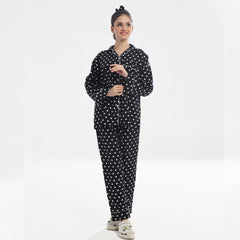 Silk Secret Linen Pajama Suit with Scrunchie - Garnet Glow