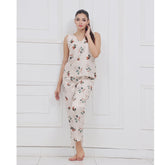 Silk Secret Spice Ceder Strap Jumpsuit Printed Floral Ash