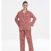 Silk Secret Linen Pajama Suit with Scrunchie - Flame Luxe