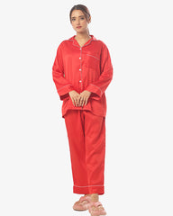 Silk Secret Silk Pajama Suit with Scrunchie - Pearl