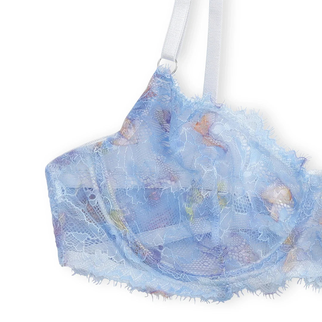 Silk Secret Butterfly Print Non Padded Bra and Panty Set