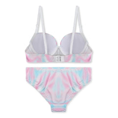 Silk Secret Rainbow Moon Print Padded Bra and Panty Set