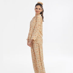 Silk Secret Twinkle Night Linen Pajama Suit with Scrunchie