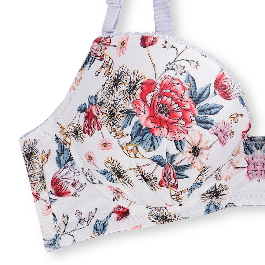 Silk Secret Della Floral Padded Bra and Panty Set