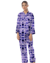 Silk Secret Linen Pajama Suit with Scrunchie - Moonlit Flowers