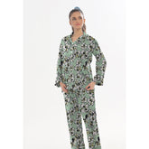 Silk Secret Linen Pajama Suit with Scrunchie - Floral Mist
