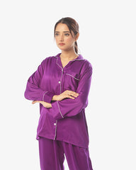 Silk Secret Silk Pajama Suit with Scrunchie - Pearl