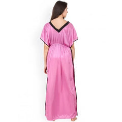 Women'S Pink Satin Caftan Maxi Nightdress. Sm-235