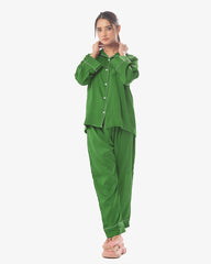 Silk Secret Silk Pajama Suit with Scrunchie - Pearl