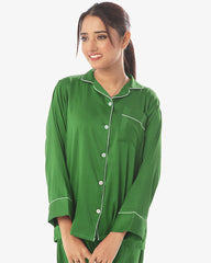 Silk Secret Silk Pajama Suit with Scrunchie - Pearl