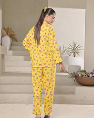 Silk Secret Linen Pajama Suit with Scrunchie - Sunny Blossom