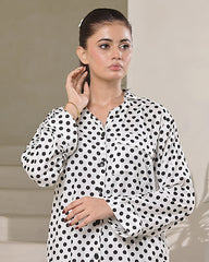 Silk Secret Linen Pajama Suit with Scrunchie - Dot Weave