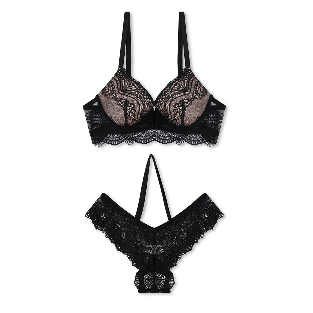 Silk Secret Black Storm Padded Bra and Panty Set