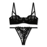 Silk Secret Bra Set - Black Lace Net