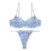Silk Secret Butterfly Print Non Padded Bra and Panty Set