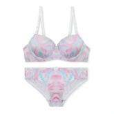 Silk Secret Rainbow Moon Print Padded Bra and Panty Set
