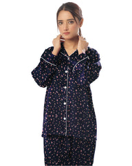 Silk Secret Linen Pajama Suit with Scrunchie - Floral Nights