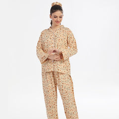 Silk Secret Twinkle Night Linen Pajama Suit with Scrunchie