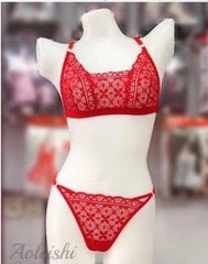 Silk Secret Temple Flowers Embroidery Bikini sexy red color non padded br a price in pakistan