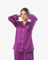 Silk Secret Silk Pajama Suit with Scrunchie - Pearl