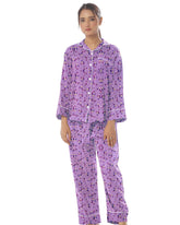 Silk Secret Linen Pajama Suit with Scrunchie - Lilac Dreams