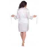 White Silk Robe And Chemise For Women