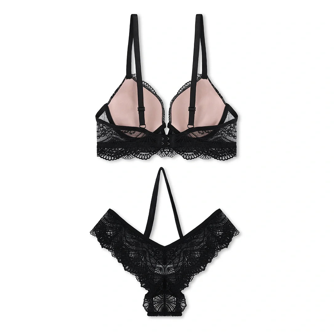 Silk Secret Black Storm Padded Bra and Panty Set