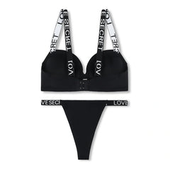 Silk Secret Aundies Padded Bra and Panty Set Black