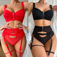 Silk Secret Gothic Bandage Zipper Lingerie set