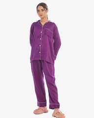 Silk Secret Silk Pajama Suit with Scrunchie - Pearl