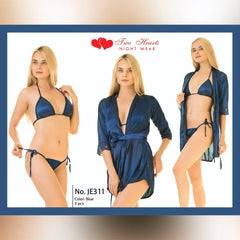 Silk Secret Allure - Silk Robe with Bra and Panty