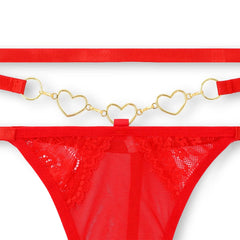 Silk Secret Red Embroidered Non Padded Bra and Panty Set