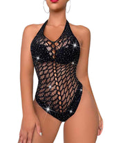Silk Secret Half Body Stocking - Glimmer Mesh