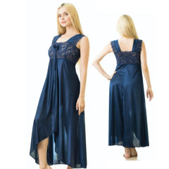 Silk Secret Elegant 1 Piece Cross Cut Long Nightie (011)