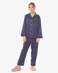 Silk Secret Silk Pajama Suit with Scrunchie - Pearl
