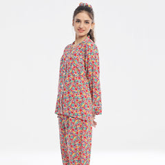Silk Secret Linen Pajama Suit with Scrunchie - Chic Bloom