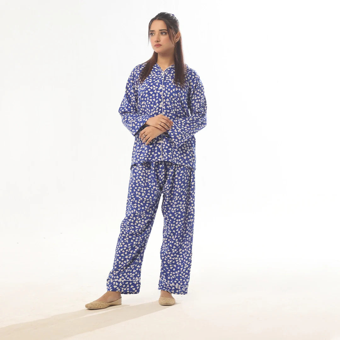 Silk Secret Mat Daisy Linen Pajama Suit