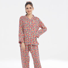 Silk Secret Linen Pajama Suit with Scrunchie - Chic Bloom