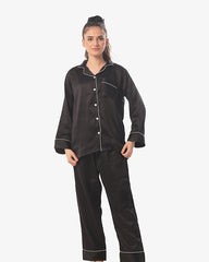 Silk Secret Silk Pajama Suit with Scrunchie - Pearl
