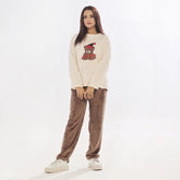 Silk Secret Fleece Long Sleeve Pajama Suit Snow Teddy