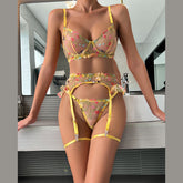 Silk Secret Garter Set - Yellow Petals