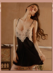 Silk Secret Priel Silk Lace Embroidered Short Lingerie