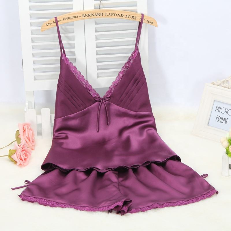 Silk Secret 2 Piece Inner Top and Short Silk Cami Set