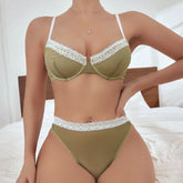 Silk Secret Bra Set - Olive Bloom