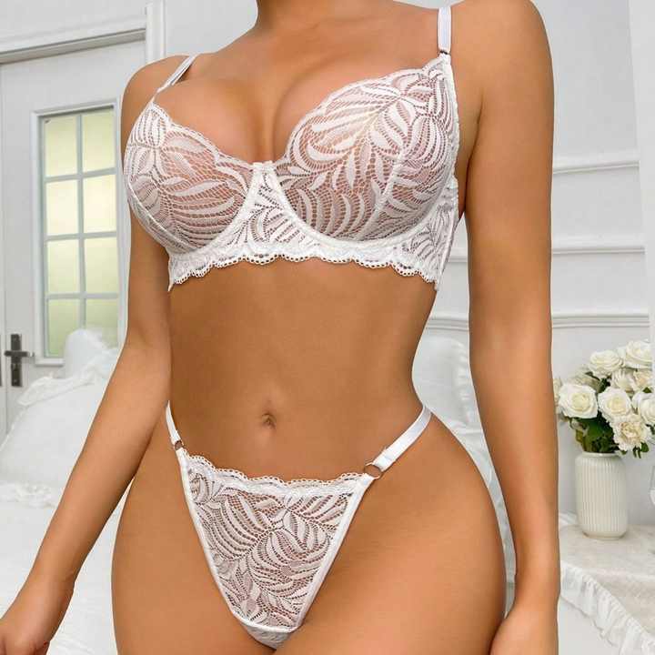 Silk Secret Haval Embroidered Non Padded Bra and Panty Set