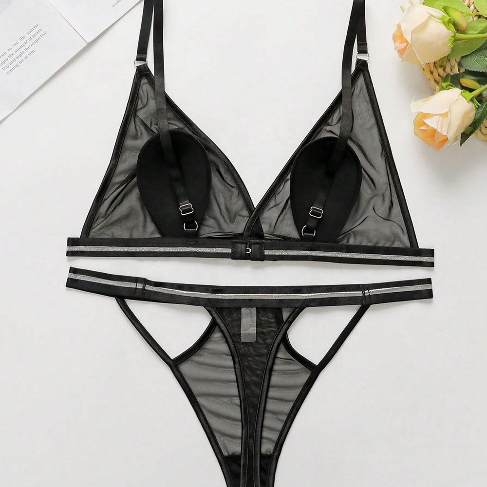 Silk Secret Rum Transparent Non Padded Bra and Panty Set