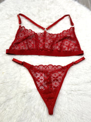 Silk Secret Temple Flowers Embroidery Bikini sexy red color non padded br a price in pakistan