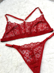 Silk Secret Temple Flowers Embroidery Bikini sexy red color non padded br a price in pakistan
